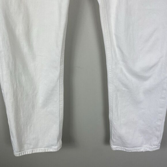 AGolde Jeans Women 29 White 90s Straight Button Fly Denim Jeans Beach Vacation - Picture 4 of 7